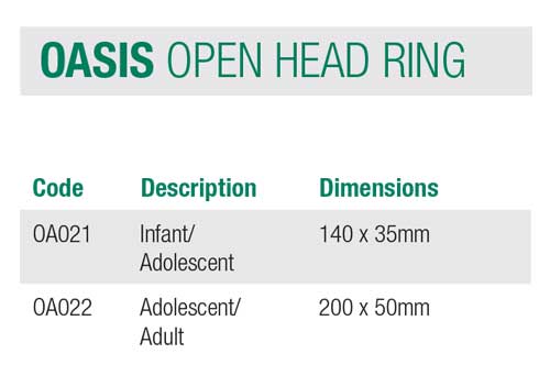 مشخصات و سایزبندی OASIS OPEN HEAD RING